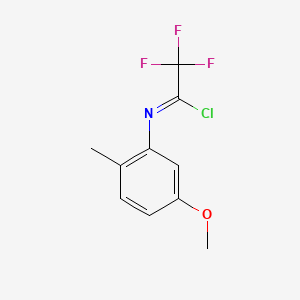 molecular formula C10H9ClF3NO B13691088 2,2,2-Trifluoro-N-(5-methoxy-2-methylphenyl)acetimidoyl Chloride 