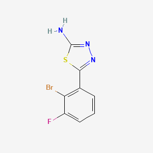 molecular formula C8H5BrFN3S B13691103 2-Amino-5-(2-bromo-3-fluorophenyl)-1,3,4-thiadiazole 