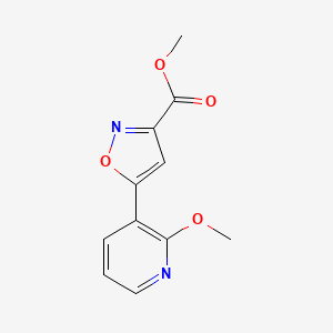 molecular formula C11H10N2O4 B13691180 Methyl 5-(2-Methoxy-3-pyridyl)isoxazole-3-carboxylate 