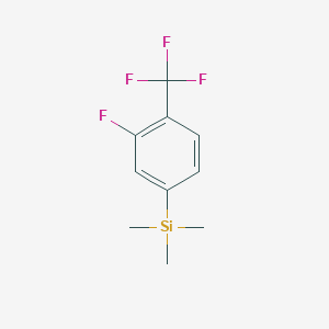 molecular formula C10H12F4Si B13691228 [3-Fluoro-4-(trifluoromethyl)phenyl]trimethylsilane 