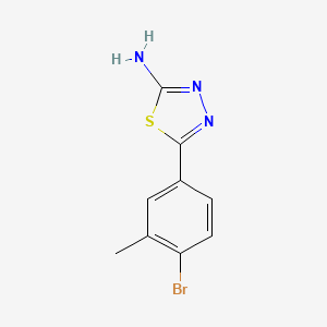 molecular formula C9H8BrN3S B13691229 2-Amino-5-(4-bromo-3-methylphenyl)-1,3,4-thiadiazole 