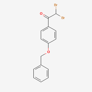 molecular formula C15H12Br2O2 B13691307 2,2-dibromo-1-(4-phenylmethoxyphenyl)ethanone 