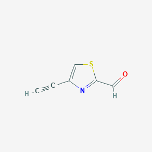 molecular formula C6H3NOS B13691331 4-Ethynylthiazole-2-carbaldehyde 