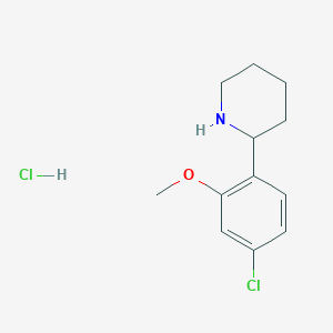 molecular formula C12H17Cl2NO B1369136 2-(4-氯-2-甲氧基苯基)哌啶盐酸盐 CAS No. 1177281-35-4