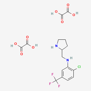 B1369138 2-chloro-N-(2-pyrrolidinylmethyl)-5-(trifluoromethyl)aniline dioxalate CAS No. 1177360-19-8