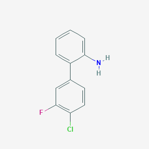 molecular formula C12H9ClFN B13691384 4'-Chloro-3'-fluoro[1,1'-biphenyl]-2-amine CAS No. 577794-36-6