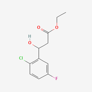 molecular formula C11H12ClFO3 B13691400 Ethyl 3-(2-Chloro-5-fluorophenyl)-3-hydroxypropanoate 