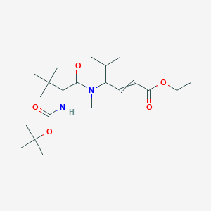 molecular formula C22H40N2O5 B13691449 Ethyl (S,E)-4-[(S)-2-(Boc-amino)-N,3,3-trimethylbutanamido]-2,5-dimethyl-2-hexenoate 