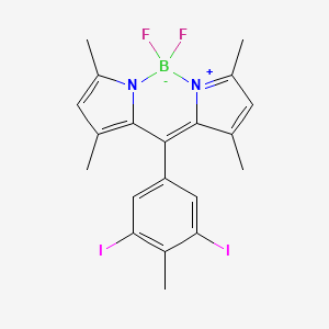 molecular formula C20H19BF2I2N2 B13691472 8-(3,5-diiodo-4-methylphenyl)-2,2-difluoro-4,6,10,12-tetramethyl-3-aza-1-azonia-2-boranuidatricyclo[7.3.0.03,7]dodeca-1(12),4,6,8,10-pentaene 