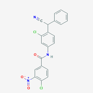 4-Chloro-N-[3-chloro-4-[cyano(phenyl)methyl]phenyl]-3-nitrobenzamide