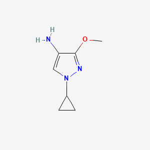 molecular formula C7H11N3O B13691546 1-Cyclopropyl-3-methoxy-1H-pyrazol-4-amine 