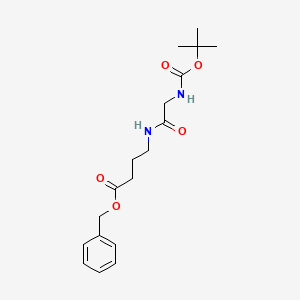 molecular formula C18H26N2O5 B13691551 Benzyl 4-[2-(Boc-amino)acetamido]butanoate 