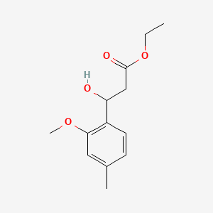 molecular formula C13H18O4 B13691569 Ethyl 3-Hydroxy-3-(2-methoxy-4-methylphenyl)propanoate 