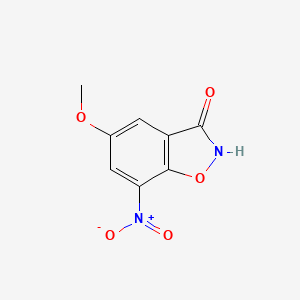 molecular formula C8H6N2O5 B13691652 5-Methoxy-7-nitrobenzisoxazol-3(2H)-one 