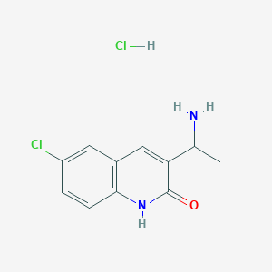 3-(1-aminoethyl)-6-chloro-1H-quinolin-2-one;hydrochloride