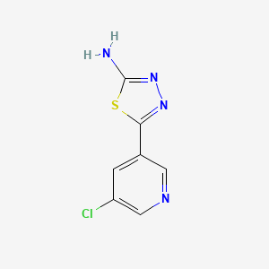 molecular formula C7H5ClN4S B13691689 2-Amino-5-(5-chloro-3-pyridyl)-1,3,4-thiadiazole 