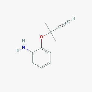 molecular formula C11H13NO B13691720 2-[(2-Methyl-3-butyn-2-yl)oxy]aniline 