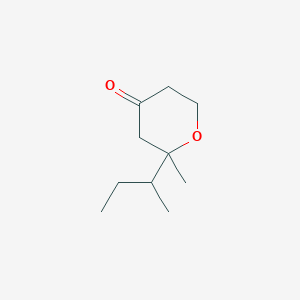 molecular formula C10H18O2 B13691722 2-(sec-Butyl)-2-methyldihydro-2H-pyran-4(3H)-one 