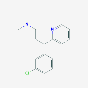 molecular formula C16H19ClN2 B13691749 3-(3-Chlorophenyl)-N,N-dimethyl-3-(2-pyridyl)-1-propanamine 