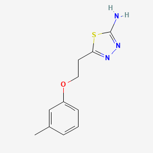 molecular formula C11H13N3OS B1369179 5-[2-(3-Methylphenoxy)ethyl]-1,3,4-thiadiazol-2-amine CAS No. 915923-06-7