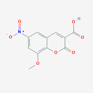 molecular formula C11H7NO7 B13691809 8-methoxy-6-nitro-2-oxo-2H-chromene-3-carboxylic acid 