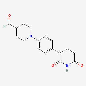 molecular formula C17H20N2O3 B13691880 1-(4-(2,6-Dioxopiperidin-3-YL)phenyl)piperidine-4-carbaldehyde 