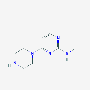 molecular formula C10H17N5 B1369190 N,4-dimethyl-6-(piperazin-1-yl)pyrimidin-2-amine 