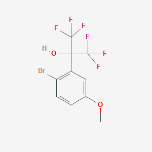 molecular formula C10H7BrF6O2 B13691971 2-(2-Bromo-5-methoxyphenyl)-1,1,1,3,3,3-hexafluoro-2-propanol 