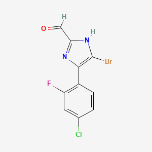 molecular formula C10H5BrClFN2O B13692022 5-Bromo-4-(4-chloro-2-fluorophenyl)imidazole-2-carbaldehyde 