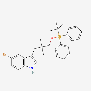 molecular formula C29H34BrNOSi B13692035 5-bromo-3-(3-((tert-butyldiphenylsilyl)oxy)-2,2-dimethylpropyl)-1H-indole 