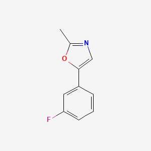 molecular formula C10H8FNO B13692069 5-(3-Fluorophenyl)-2-methyloxazole 