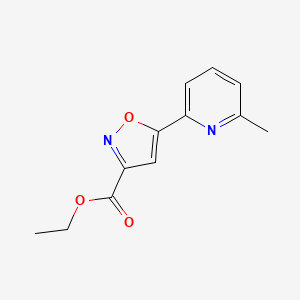 molecular formula C12H12N2O3 B13692084 Ethyl 5-(6-Methyl-2-pyridyl)isoxazole-3-carboxylate 