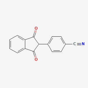 molecular formula C16H9NO2 B13692094 Benzonitrile, 4-(2,3-dihydro-1,3-dioxo-1H-inden-2-yl)- CAS No. 89447-90-5