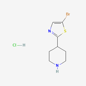 molecular formula C8H12BrClN2S B13692107 5-Bromo-2-(4-piperidyl)thiazole Hydrochloride 