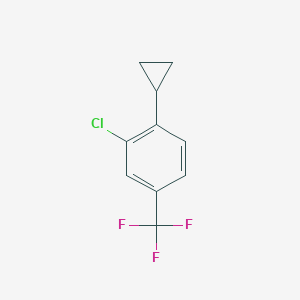 molecular formula C10H8ClF3 B13692129 2-Chloro-1-cyclopropyl-4-(trifluoromethyl)benzene 