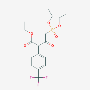 molecular formula C17H22F3O6P B13692153 Ethyl 4-(Diethoxyphosphoryl)-3-oxo-2-[4-(trifluoromethyl)phenyl]butanoate 