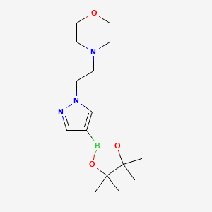 molecular formula C15H26BN3O3 B1369216 4-(2-(4-(4,4,5,5-四甲基-1,3,2-二氧杂硼环-2-基)-1H-吡唑-1-基)乙基)吗啉 CAS No. 864754-18-7