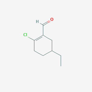 molecular formula C9H13ClO B13692267 2-Chloro-5-ethyl-1-cyclohexenecarbaldehyde 