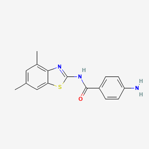 molecular formula C16H15N3OS B13692302 4-Amino-N-(4,6-dimethyl-2-benzothiazolyl)benzamide 