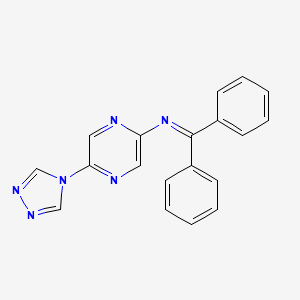 2-Amino-N-(diphenylmethylene)-5-(4H-1,2,4-triazol-4-yl)pyrazine