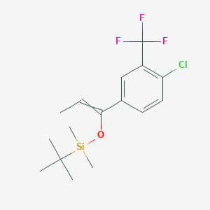 molecular formula C16H22ClF3OSi B13692384 (E)-tert-Butyl[[1-[4-chloro-3-(trifluoromethyl)phenyl]prop-1-en-1-yl]oxy]dimethylsilane 