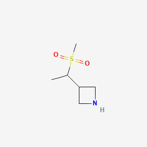 molecular formula C6H13NO2S B13692412 3-[1-(Methylsulfonyl)ethyl]azetidine 