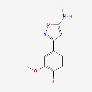 molecular formula C10H9IN2O2 B13692434 3-(4-Iodo-3-methoxyphenyl)isoxazol-5-amine 