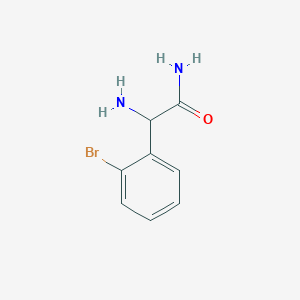 molecular formula C8H9BrN2O B13692444 2-Amino-2-(2-bromophenyl)acetamide 