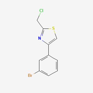 molecular formula C10H7BrClNS B13692457 4-(3-Bromophenyl)-2-(chloromethyl)thiazole 