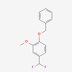 molecular formula C15H14F2O2 B13692468 2-(Benzyloxy)-5-(difluoromethyl)anisole 