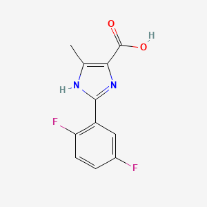 molecular formula C11H8F2N2O2 B13692473 2-(2,5-difluorophenyl)-5-methyl-1H-imidazole-4-carboxylic acid 