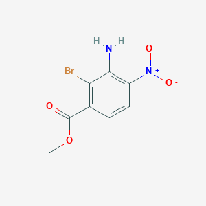 molecular formula C8H7BrN2O4 B13692505 Methyl 3-amino-2-bromo-4-nitrobenzoate 