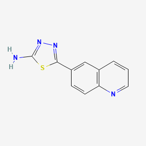 molecular formula C11H8N4S B13692523 2-Amino-5-(6-quinolyl)-1,3,4-thiadiazole 