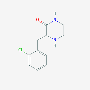 molecular formula C11H13ClN2O B13692648 3-(2-Chloro-benzyl)-piperazin-2-one 